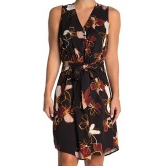 14th & Union Front Tie Floral Sleeveless Dress M - Picture 4 of 12
